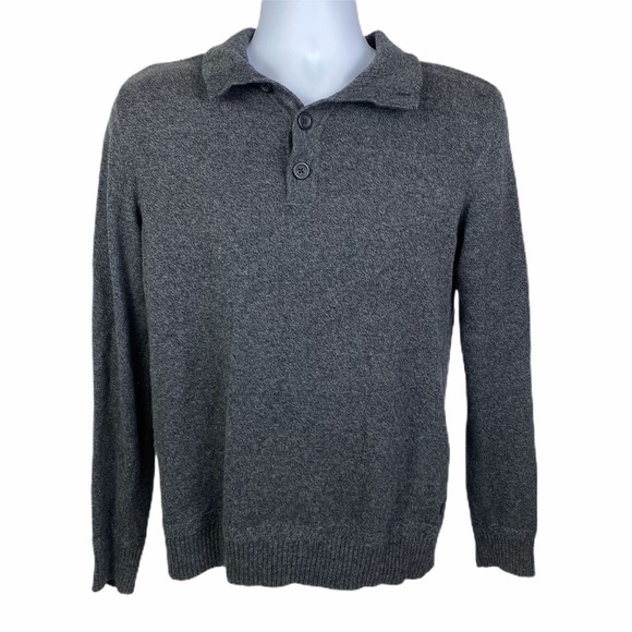 American Eagle Gray Pullover Sweater Men's Small Ribbed Hem & Cuffs Long Sleeve - Picture 1 of 8